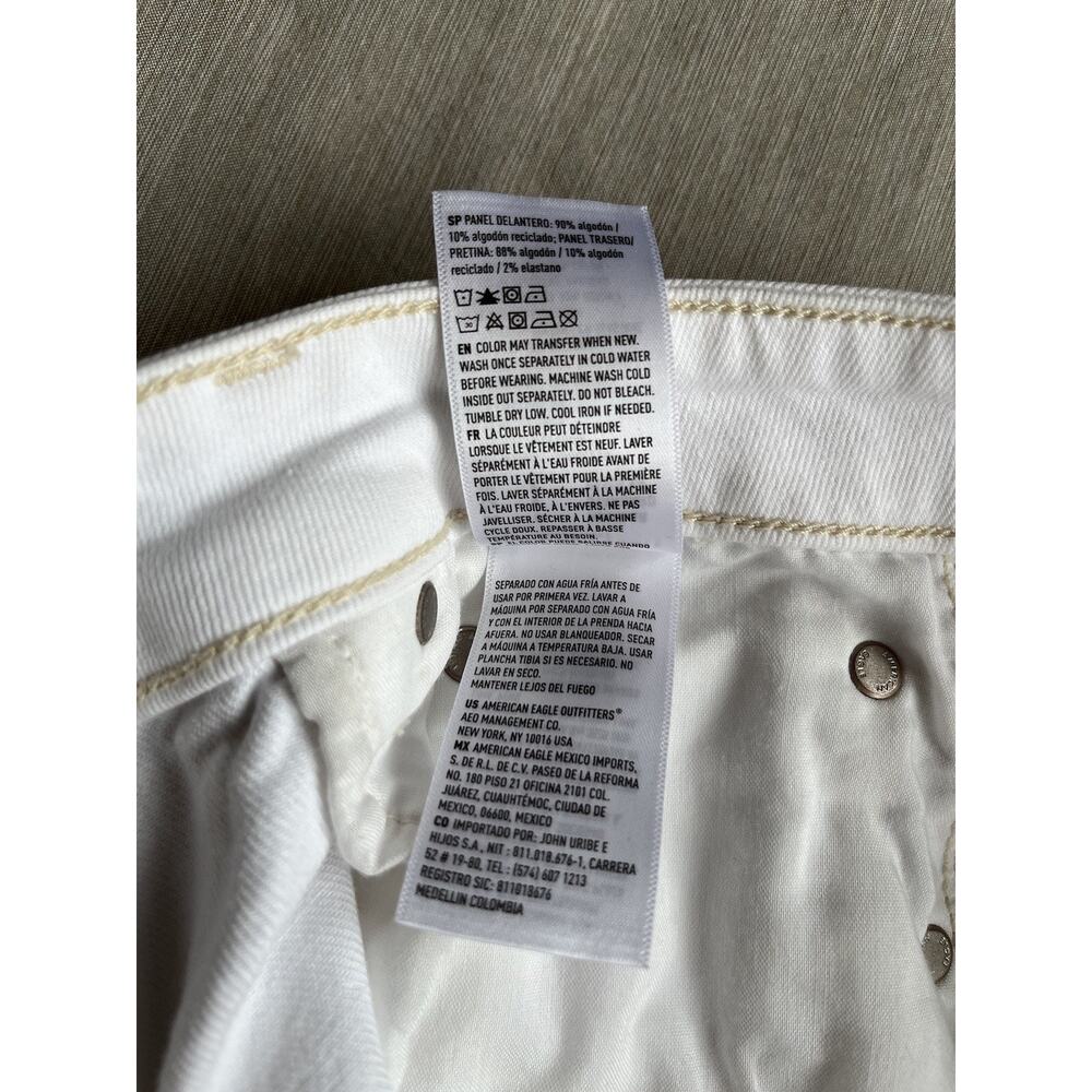American Eagle 8 Reg. Super High Rise Baggy Wide Leg Jeans Strigid Off White - Picture 8 of 8